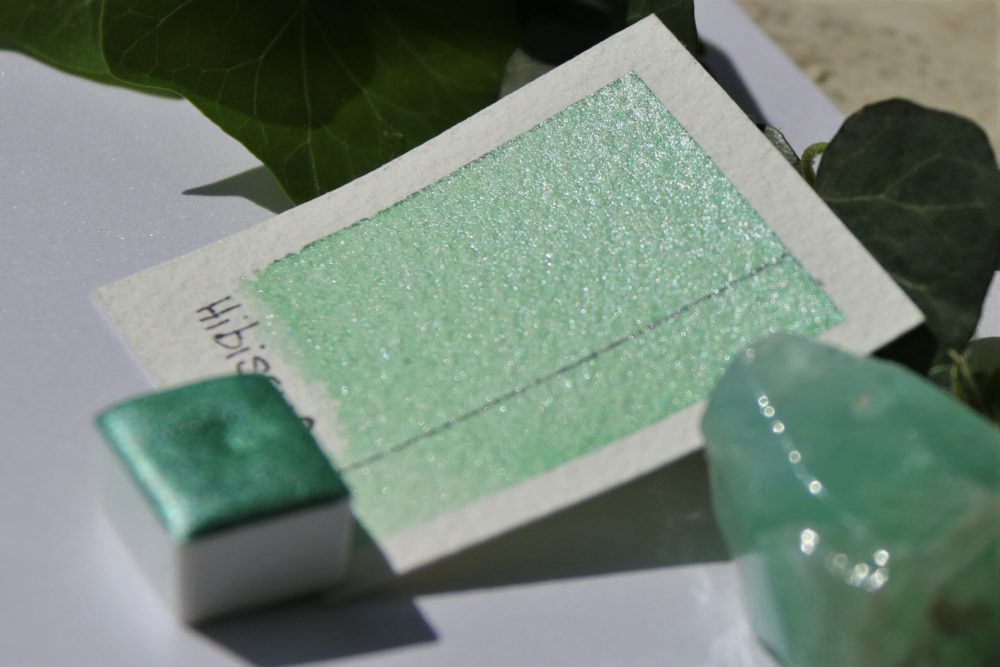 Vert bleu irisé aquarelle extra-fine irisée végane