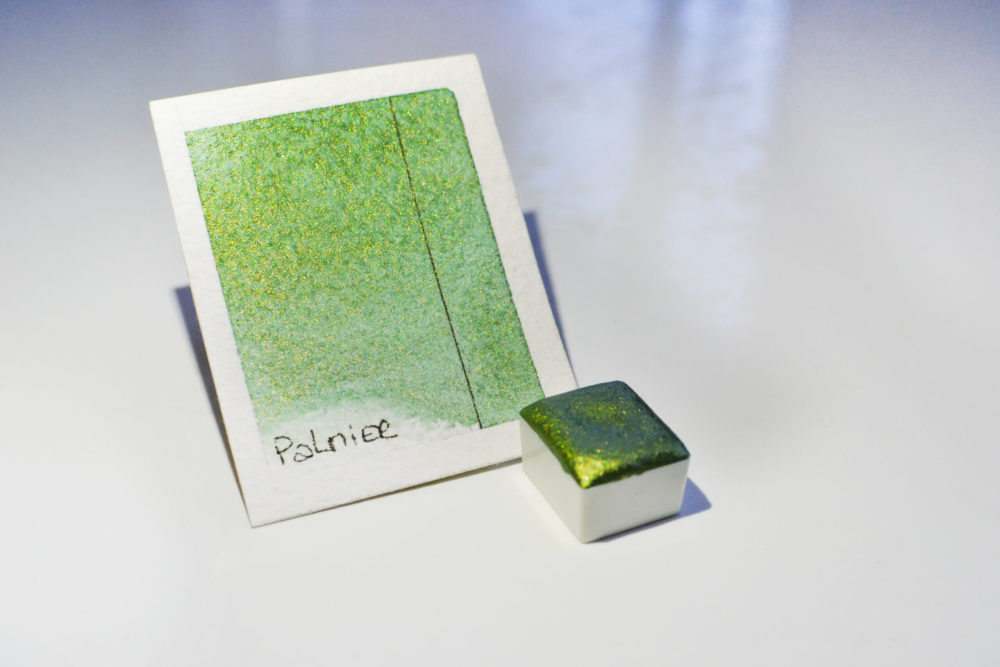 Vert Or aquarelle végane extra-fine irisée